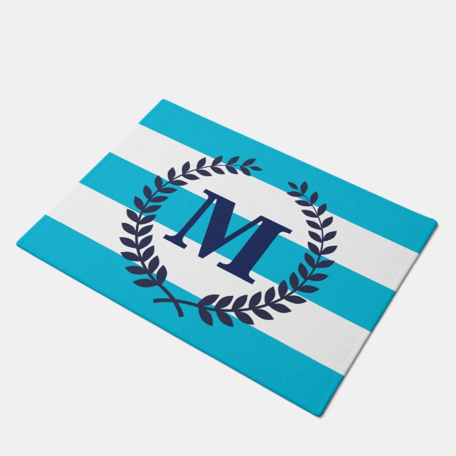 Blue Stripes Doormat (Angled)