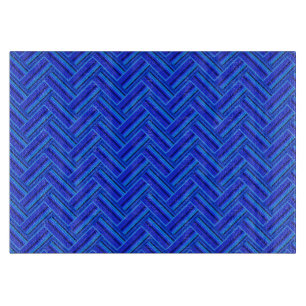 Blue stripes double weave pattern cutting board