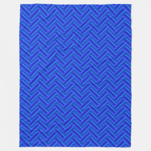 Blue stripes double weave pattern fleece blanket