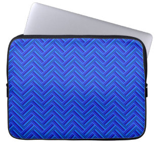 Blue stripes double weave pattern laptop sleeve