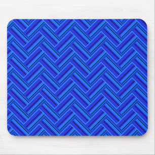 Blue stripes double weave pattern mouse mat