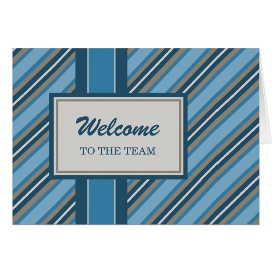 Blue Stripes Employee Welcome Card