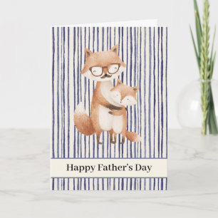 Blue Stripes Foxes Father's Day Best Dad Ever Card
