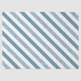 Blue Stripes Glitter Tissue Paper