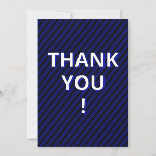Blue Stripes Graduation  Thank You Card