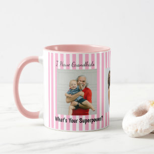 Blue Stripes Grand Parents Funny Personalized Mug