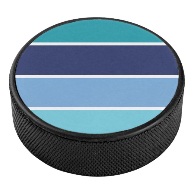 Blue Stripes Hockey Puck (3/4)