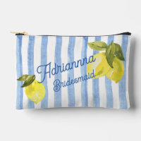 Blue stripes lemons bridesmaids gifts personalised