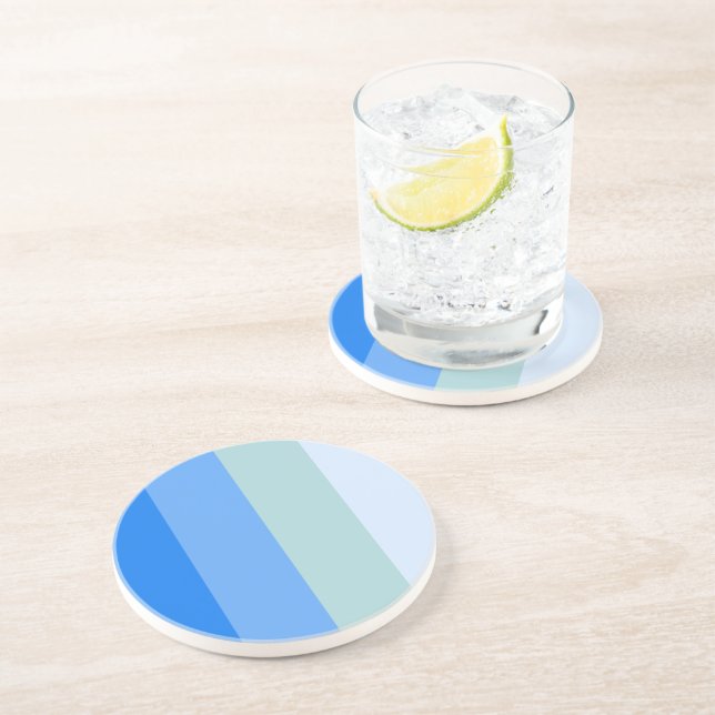 Blue Stripes Maritime Coaster (Side)