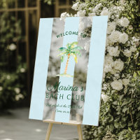 Blue Stripes Palm Beach Bach Club Welcome