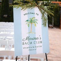 Blue Stripes Palm Beach Bach Club Welcome