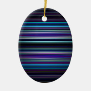 Blue stripes pattern ceramic tree decoration