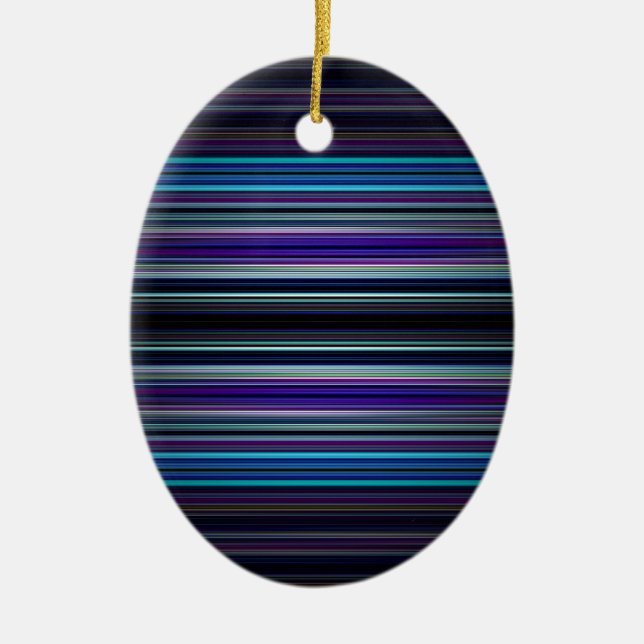 Blue stripes pattern ceramic tree decoration (Front)
