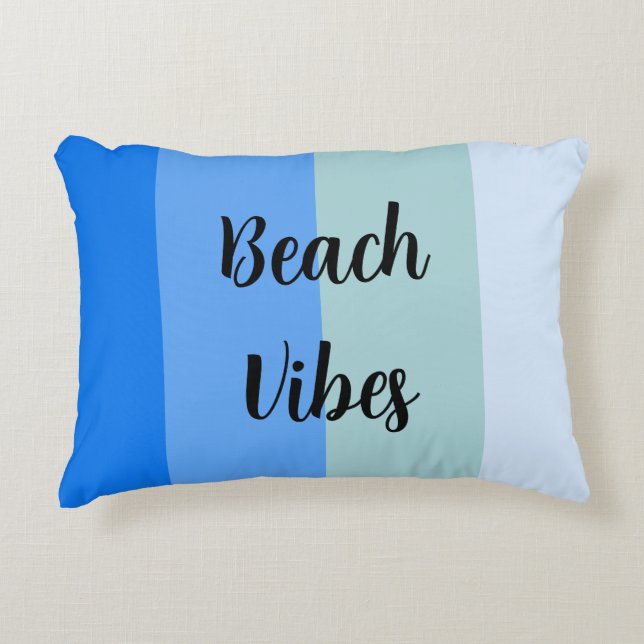 Blue Stripes Pattern Decorative Cushion (Front)