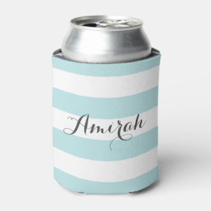 Blue Stripes Pattern   Personalised Can Coolers