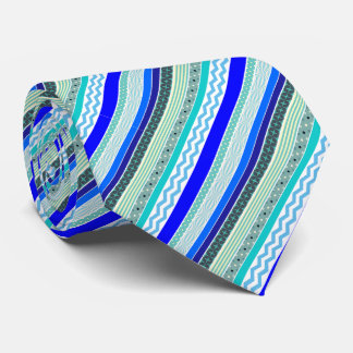 Blue Stripes Pattern Play Men's Fashion Tie