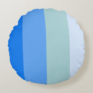 Blue Stripes Pattern Round Cushion