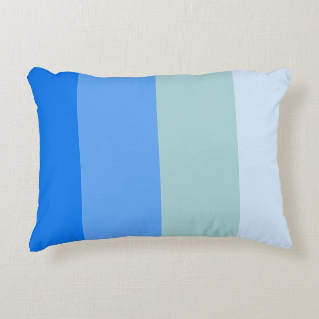 Blue Stripes Pattern Round Pillow (Front)