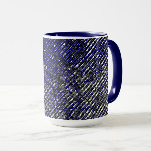 Blue stripes peeling off your colours  mug (Front Right)
