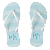 Blue Stripes Personalise with Name Mrs