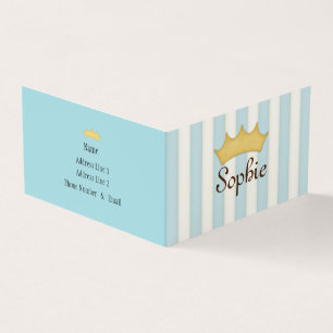 Blue Stripes Personalised Royal Play Date Invite