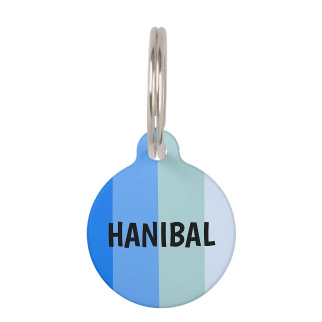 Blue Stripes Pet Tag (Front)