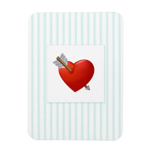 Blue Stripes - Pierced Valentine Heart Magnet