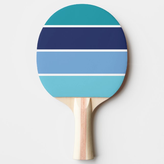 Blue Stripes Ping Pong Paddle (Front)