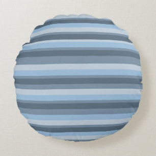 Blue stripes round cushion