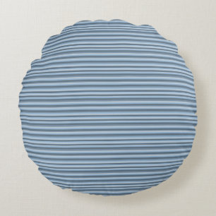 Blue stripes round cushion