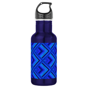 Blue stripes scale pattern 532 ml water bottle