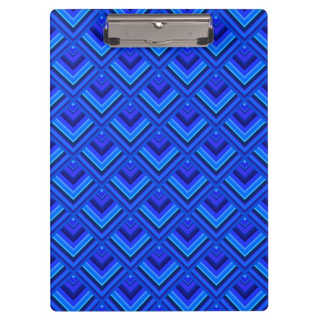Blue stripes scale pattern clipboard (Front)