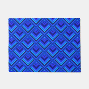 Blue stripes scale pattern doormat