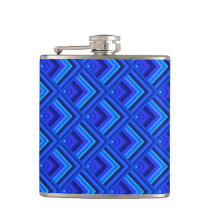 Blue stripes scale pattern hip flask