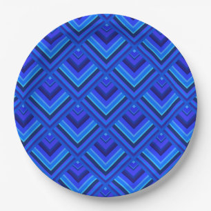 Blue stripes scale pattern paper plate