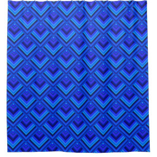 Blue stripes scale pattern shower curtain