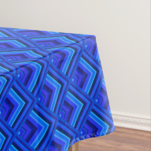 Blue stripes scale pattern tablecloth