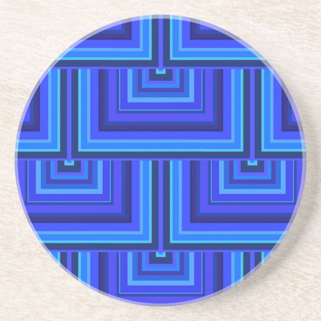 blue stripes square scales coaster (Front)