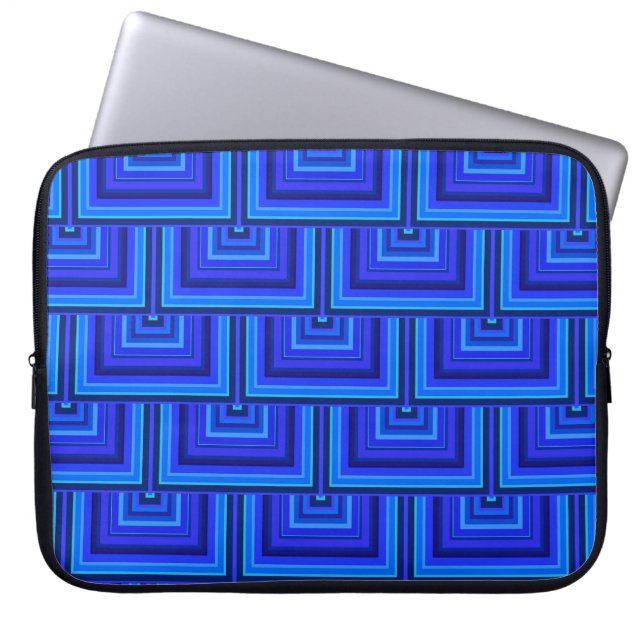 blue stripes square scales laptop sleeve (Front)