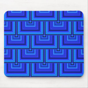 Blue stripes square scales pattern mouse mat