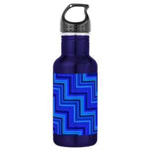Blue stripes stairs pattern 532 ml water bottle