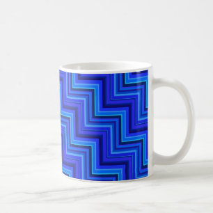 Blue stripes stairs pattern coffee mug