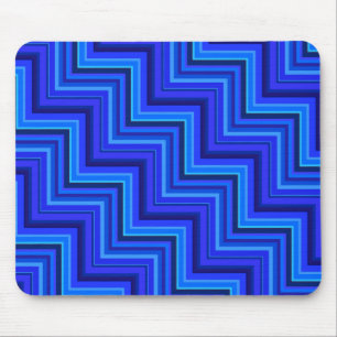 Blue stripes stairs pattern mouse mat
