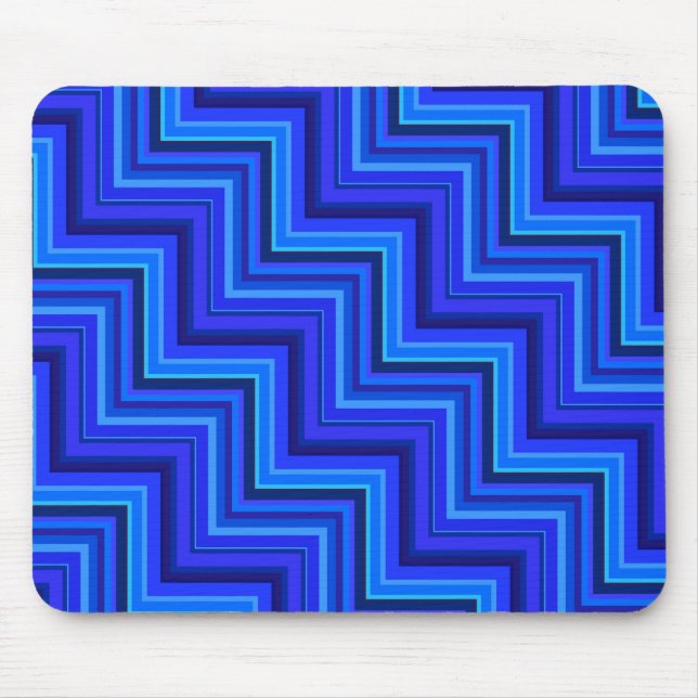 Blue stripes stairs pattern mouse mat (Front)