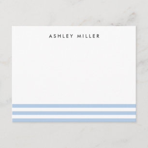 Blue Stripes Stationery Personalised Invite Card
