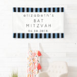 Blue Stripes, Striped Pattern, Lines, Bat Mitzvah Banner<br><div class="desc">Add a personal touch to your bat mitzvah celebration with these stylish and memorable party items! Design features stripes in blue and black colour.</div>