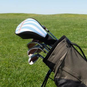 Blue Stripes, Striped Pattern, Lines, Your Name Golf Head Cover