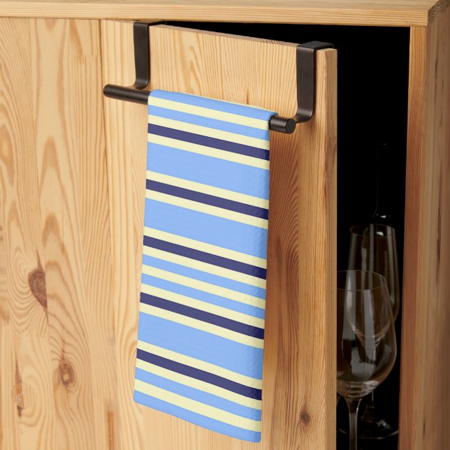 Blue Stripes  Tea Towel (Thirds Fold)