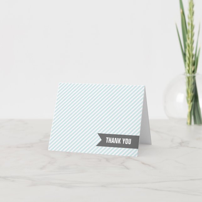 Blue Stripes Thank You Notes (Front)