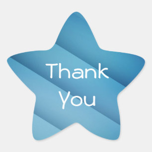 Blue Stripes Thank You Star Sticker